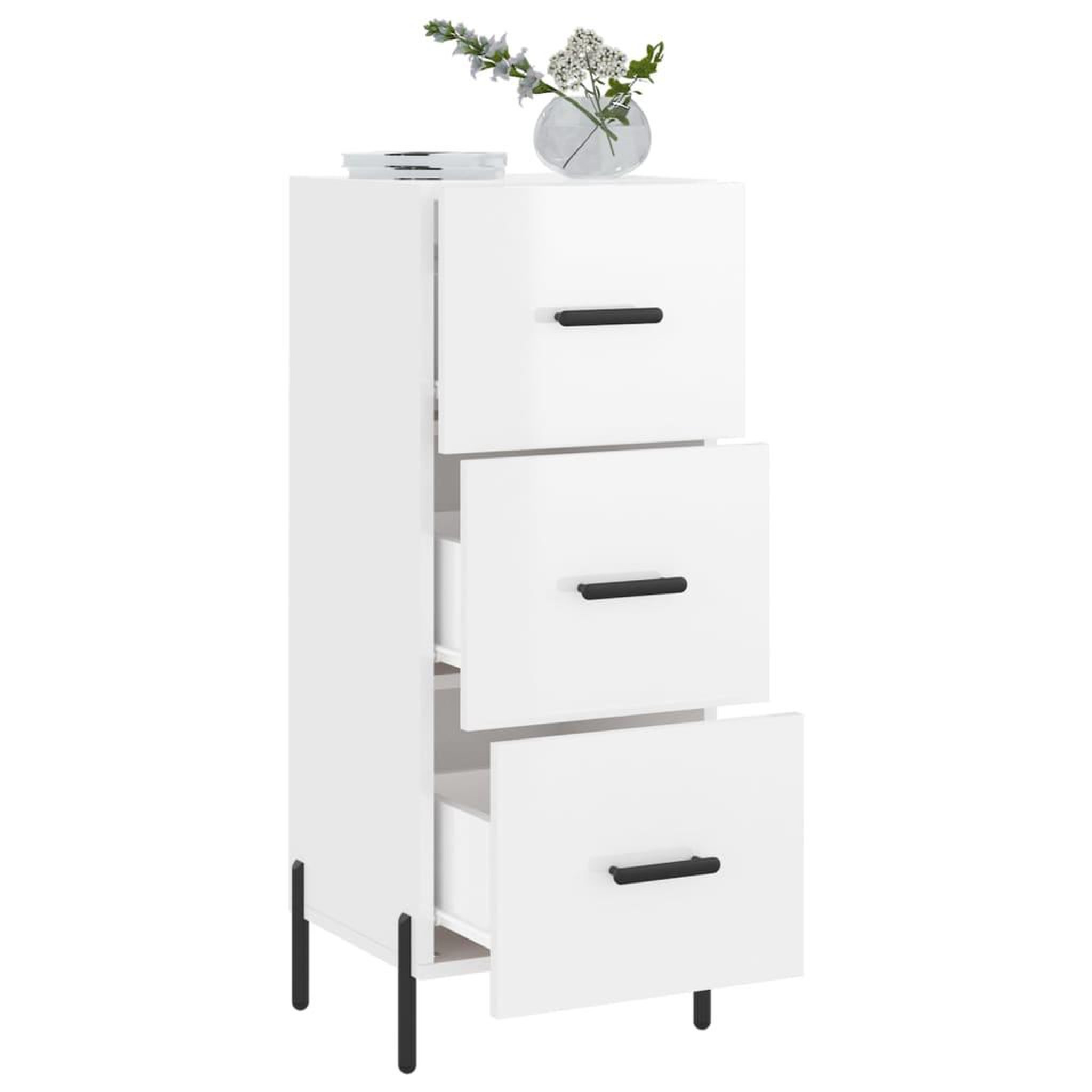 Voir la diapositive 4 : VIDAXL Buffet Blanc brillant 34,5x34x90 cm Bois d'ingenierie