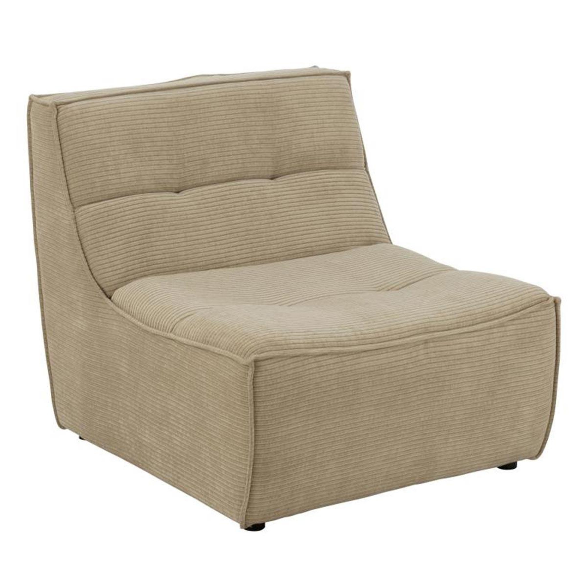 J-LINE Module canapé matelassé  grid  97cm beige foncé