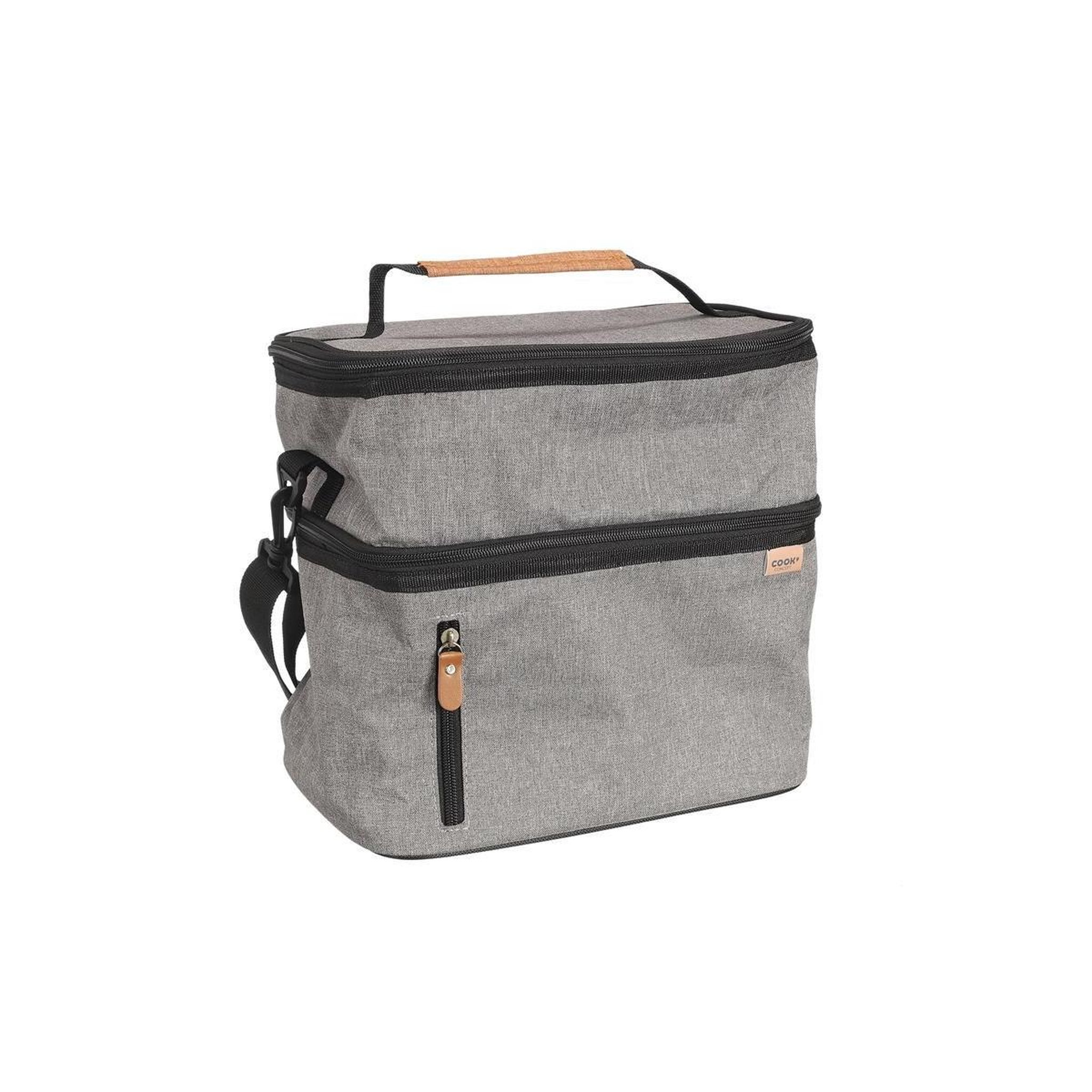 COOK CONCEPT Sac Lunch Double  Zippé  28cm Gris