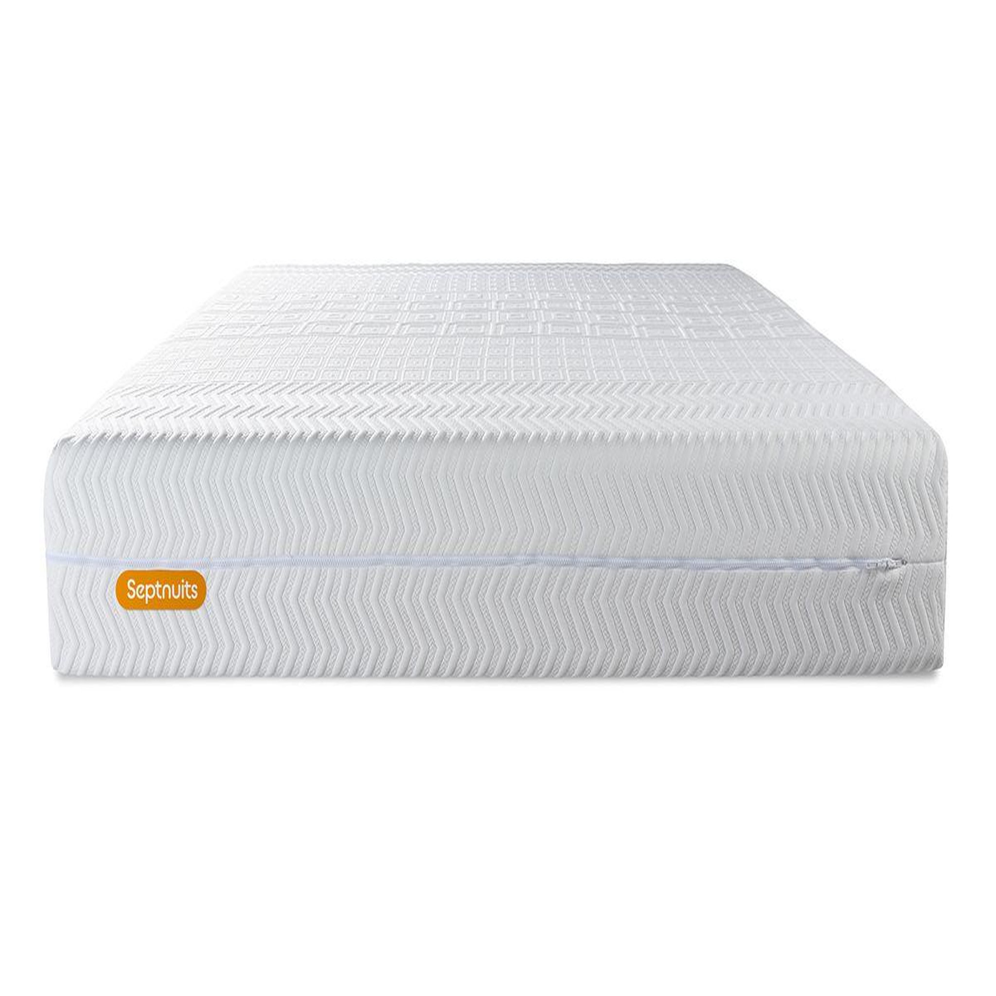 Voir la diapositive 3 : SEPTNUITS Matelas + double sommiers Memo Bio Mousse à mémoire de forme 5 zones de confort Maxi épaisseur Déhoussable