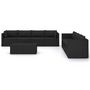 Voir la diapositive 3 : VIDAXL Salon de jardin 9 pcs avec coussins Resine tressee Noir