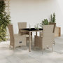 Voir la diapositive 1 : VIDAXL Ensemble a manger de jardin avec coussins 5pcs Beige poly rotin