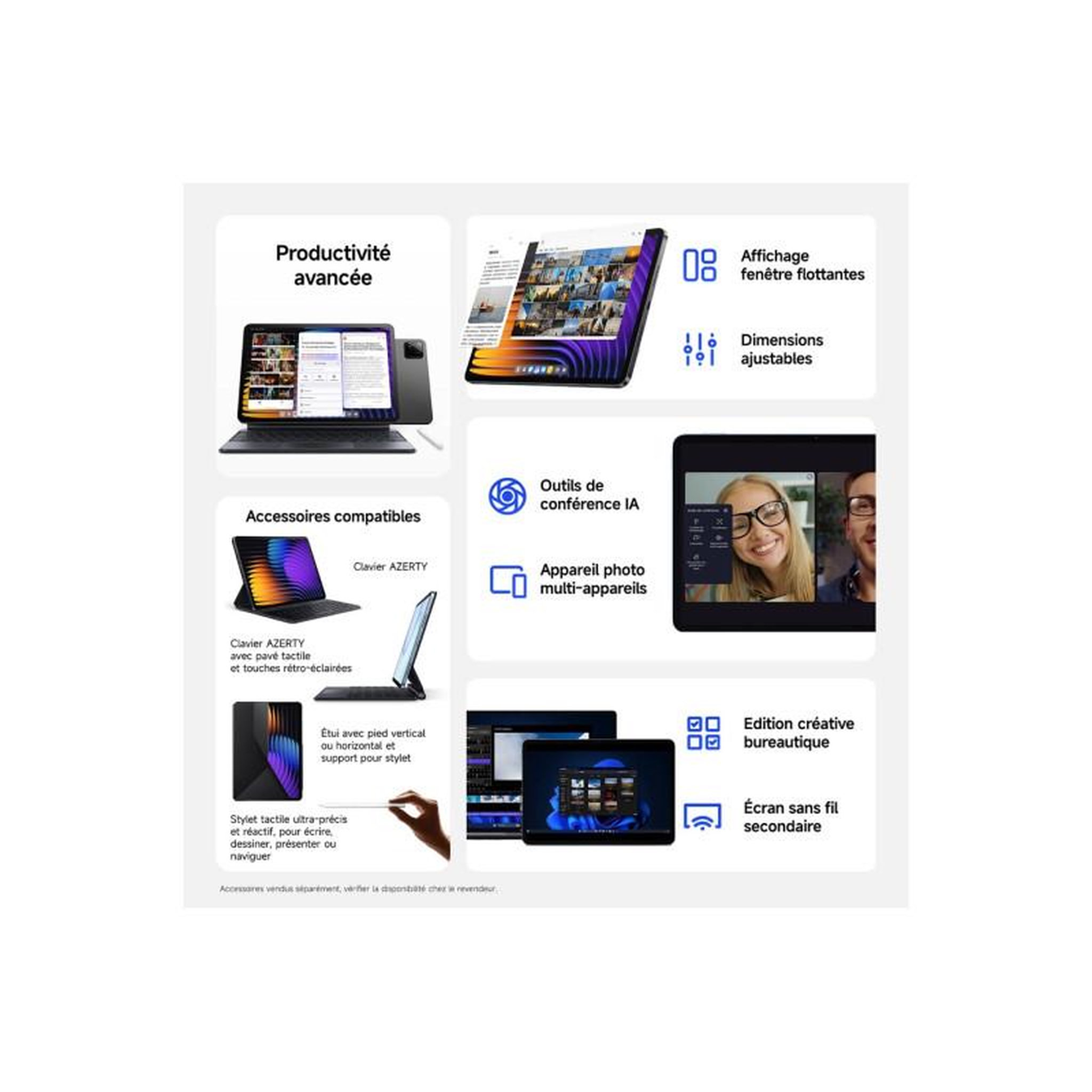 Voir la diapositive 6 : XIAOMI Tablette Android Pad 7 Pro Bleu 256Go