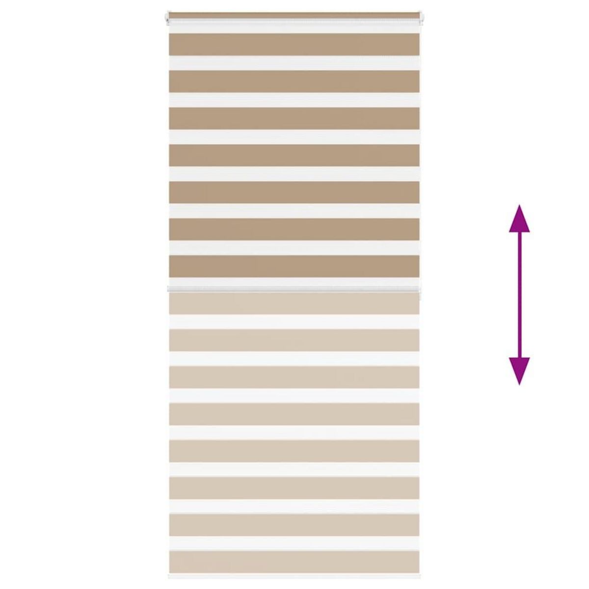 VIDAXL Store zebre marron sable largeur du tissu 95,9 cm polyester