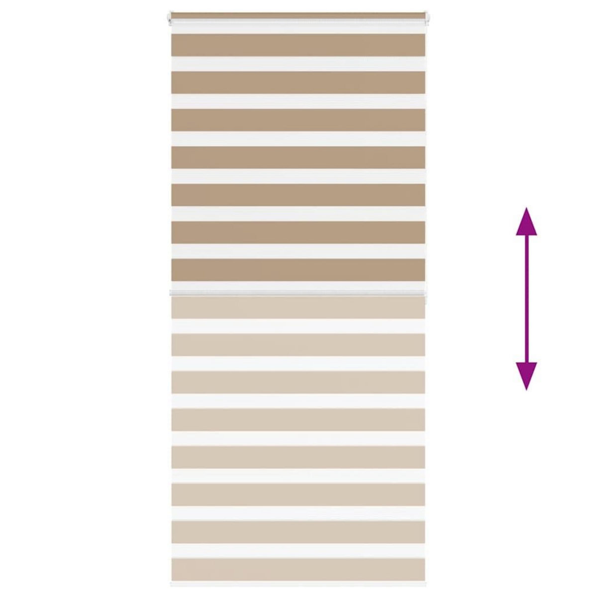 VIDAXL Store zebre marron sable largeur du tissu 95,9 cm polyester