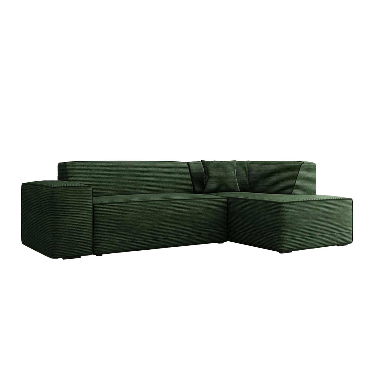 BEST MOBILIER Duchamp - canapé d'angle droit 5 places - en velours côtelé