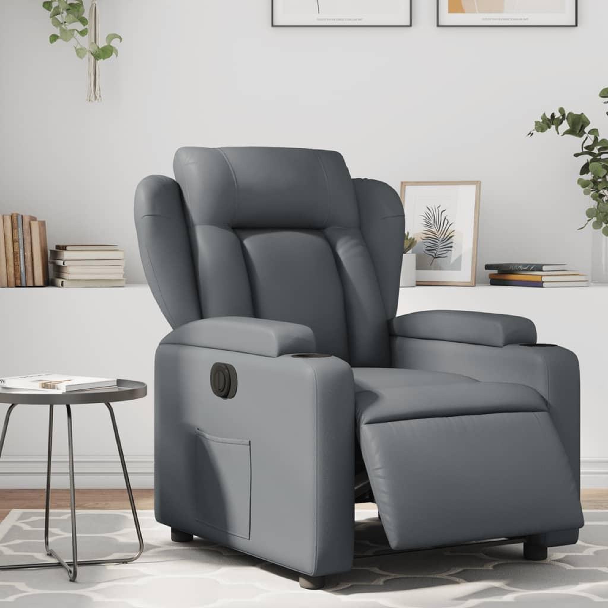VIDAXL Fauteuil inclinable electrique Gris Similicuir