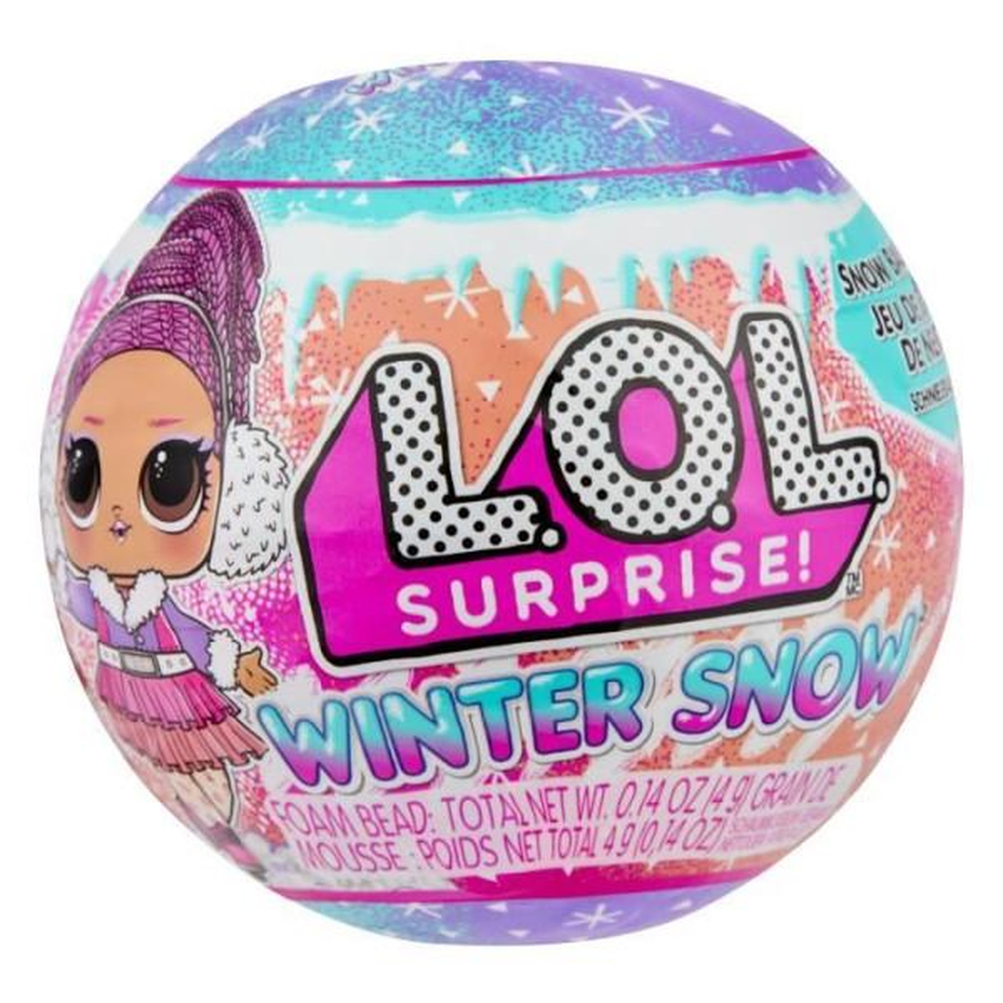 Voir la diapositive 6 : L.O.L. SURPRISE! Poupée a collectionner - MGA - Winter Snow Tot - 7,5 cm - Surprise de neige magique - 7 accessoires
