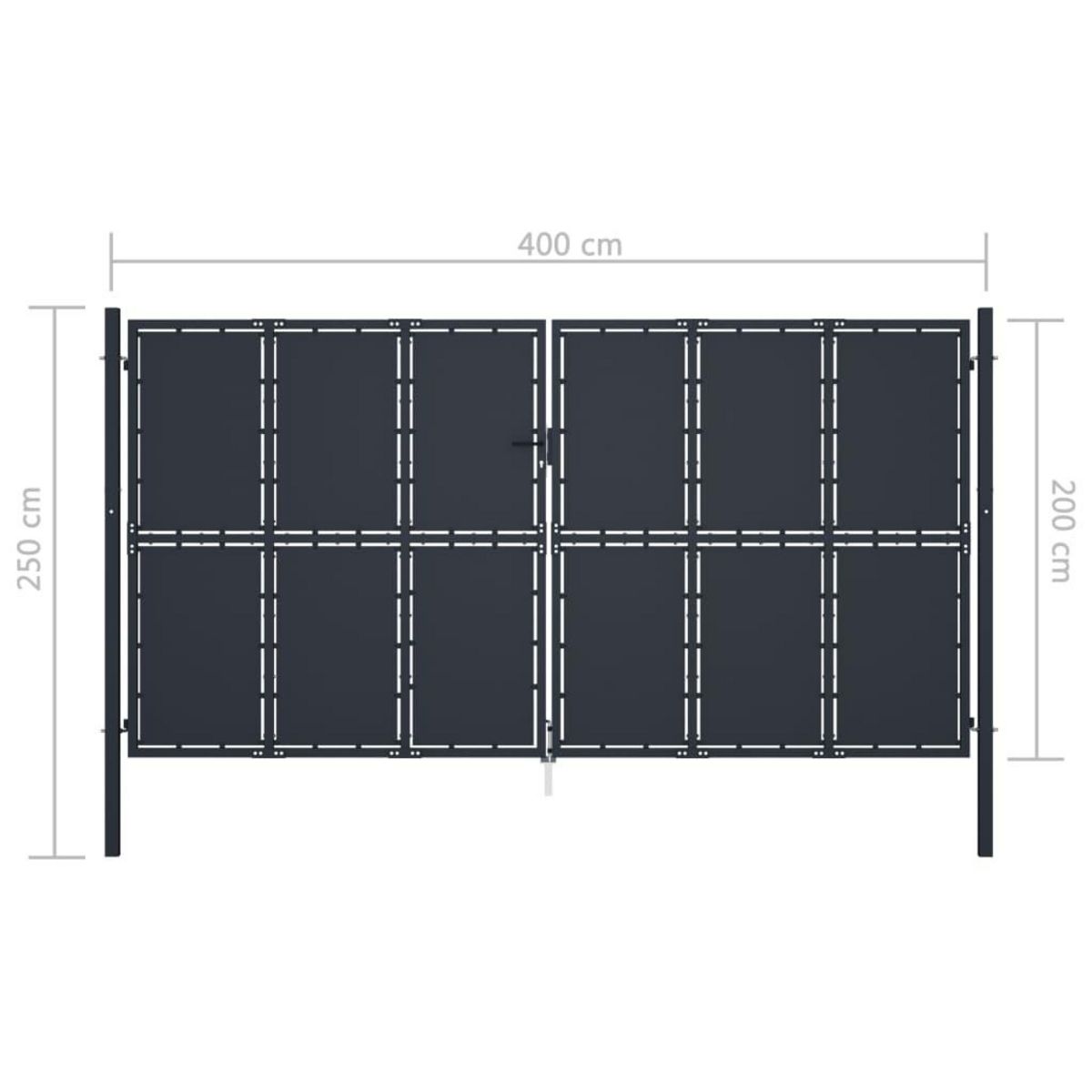 VIDAXL Portail de jardin Acier 400 x 200 cm Anthracite