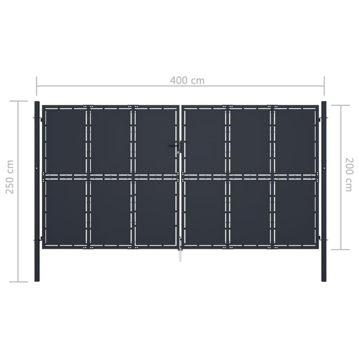VIDAXL Portail de jardin Acier 400 x 200 cm Anthracite