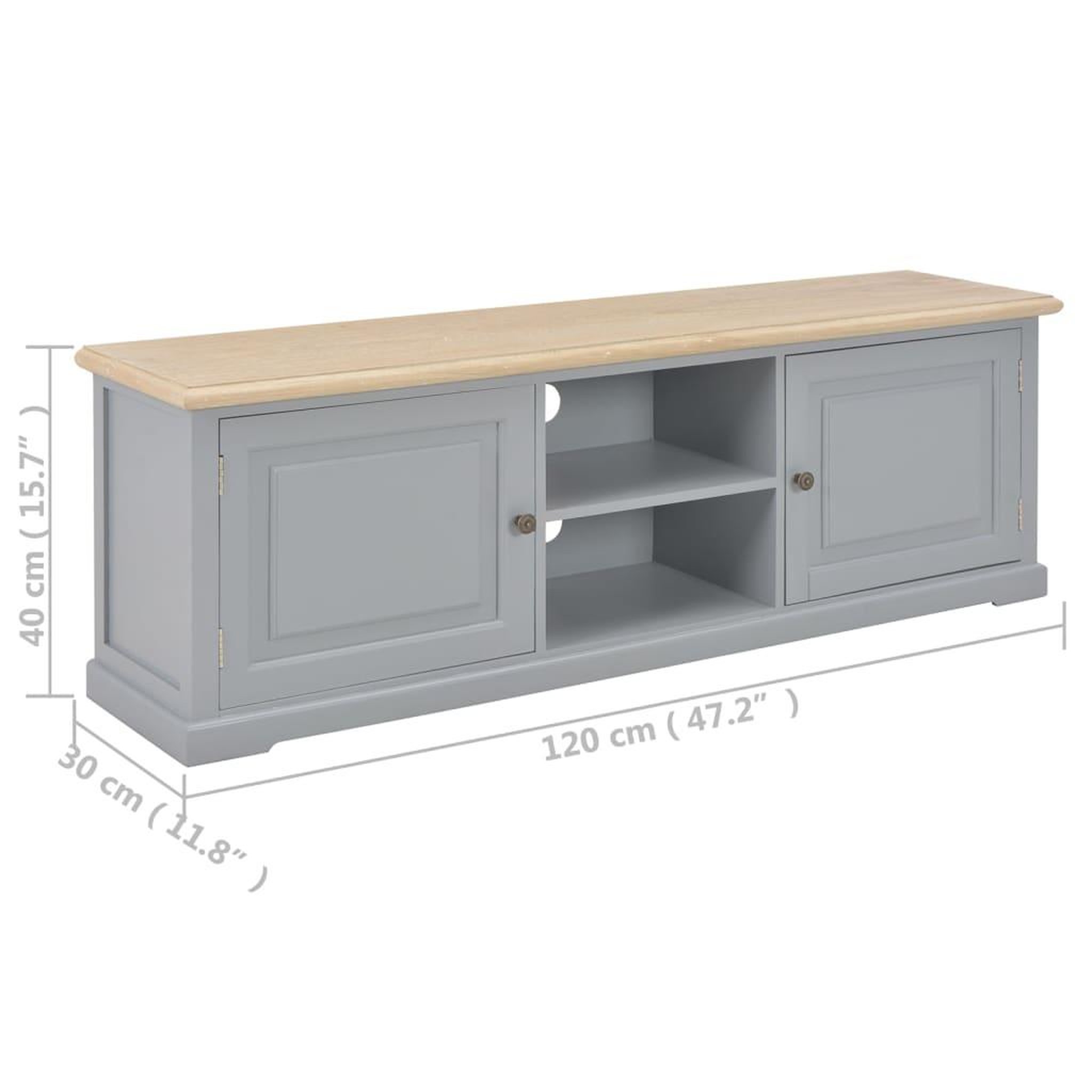 Voir la diapositive 6 : VIDAXL Meuble TV Gris 120x30x40 cm Bois