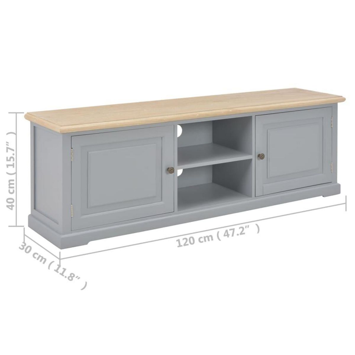 VIDAXL Meuble TV Gris 120x30x40 cm Bois