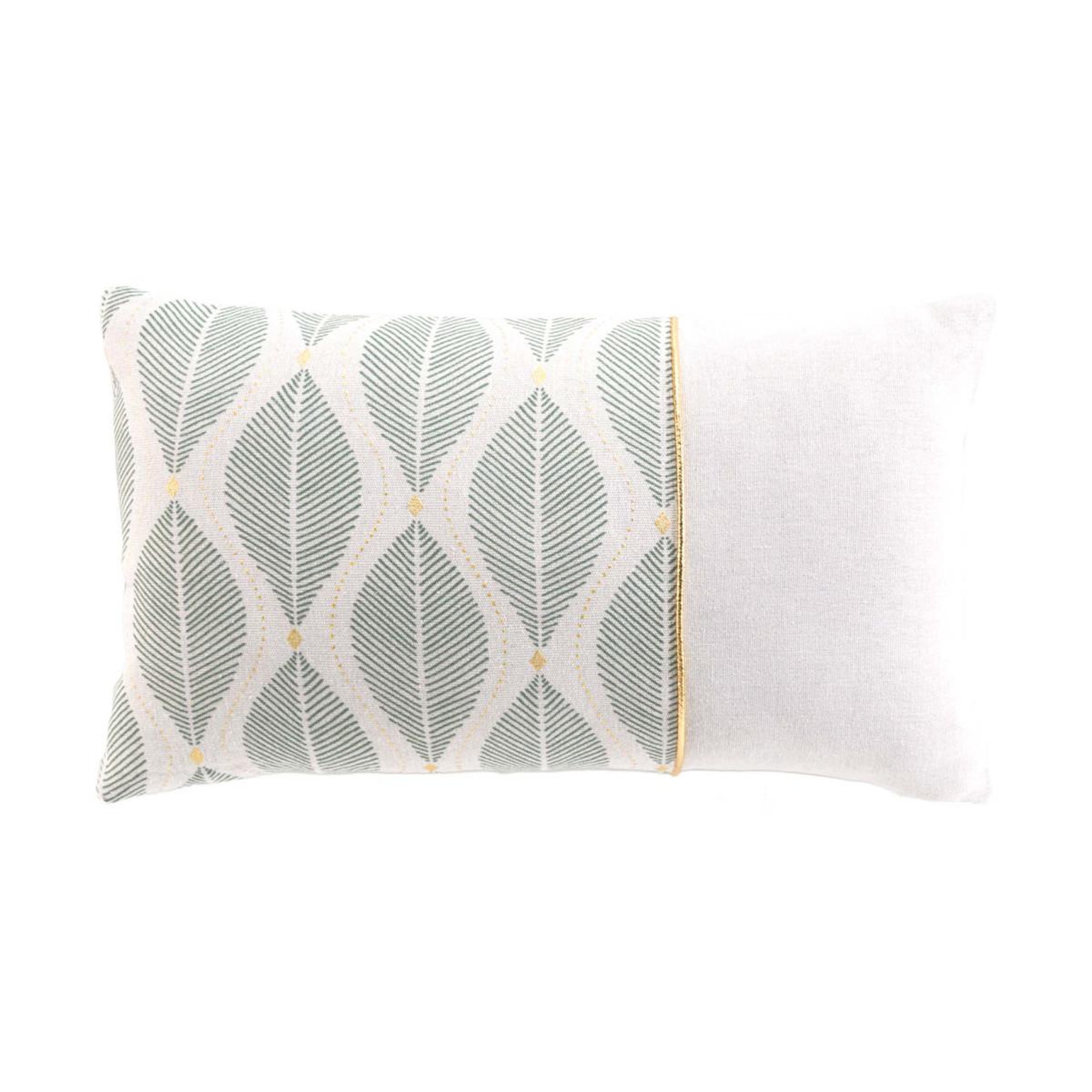 Douceur d'Intérieur Coussin imprimé métallisé  maho  30x50cm vert sauge