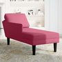 Voir la diapositive 3 : VIDAXL Fauteuil long avec coussin et accoudoir droit rouge bordeaux