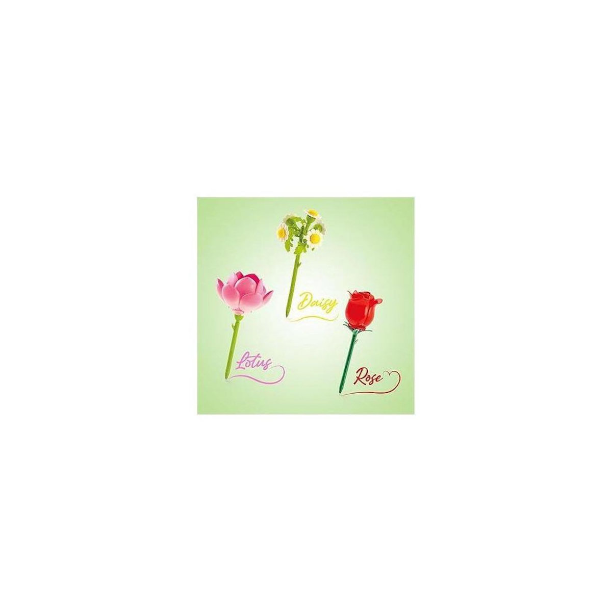 Canal Toys Canal Toys - BLOOM – Stylo Fleur a Construire – Pack de 3 – Rose, Lotus et Marguerite - Encre pailletée et parfumée –