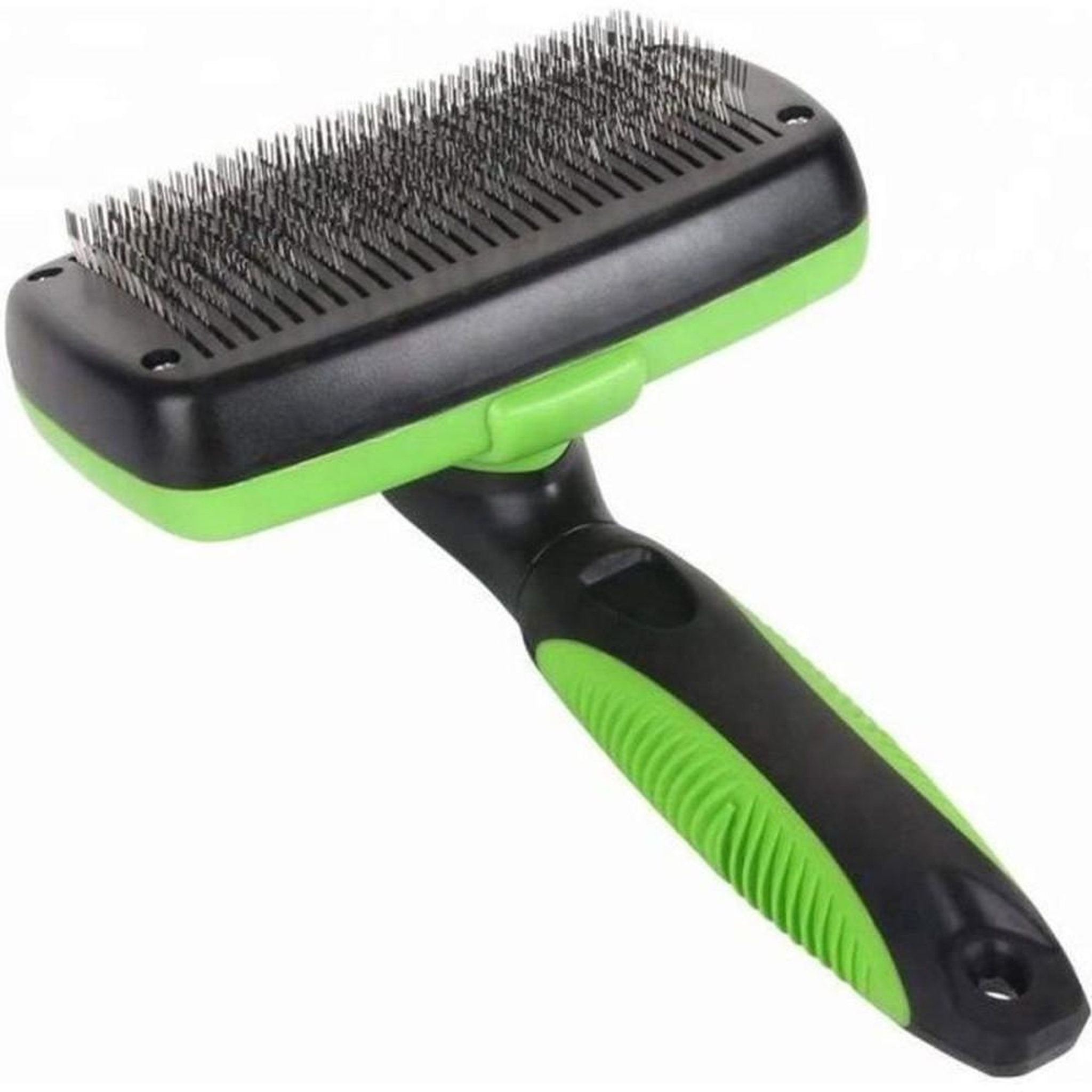 Brosse de toilettage rétractable auto-nettoyante pour chien, démêlage et enlève jusqu'à 95 % des poils, plastique et acier inoxydable, manche ergonomique antidérapant