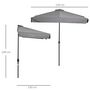 Voir la diapositive 3 : OUTSUNNY Demi parasol - parasol de balcon 5 entretoises métal dim. 2,3L x 1,3l x 2,49H m polyester haute densité gris