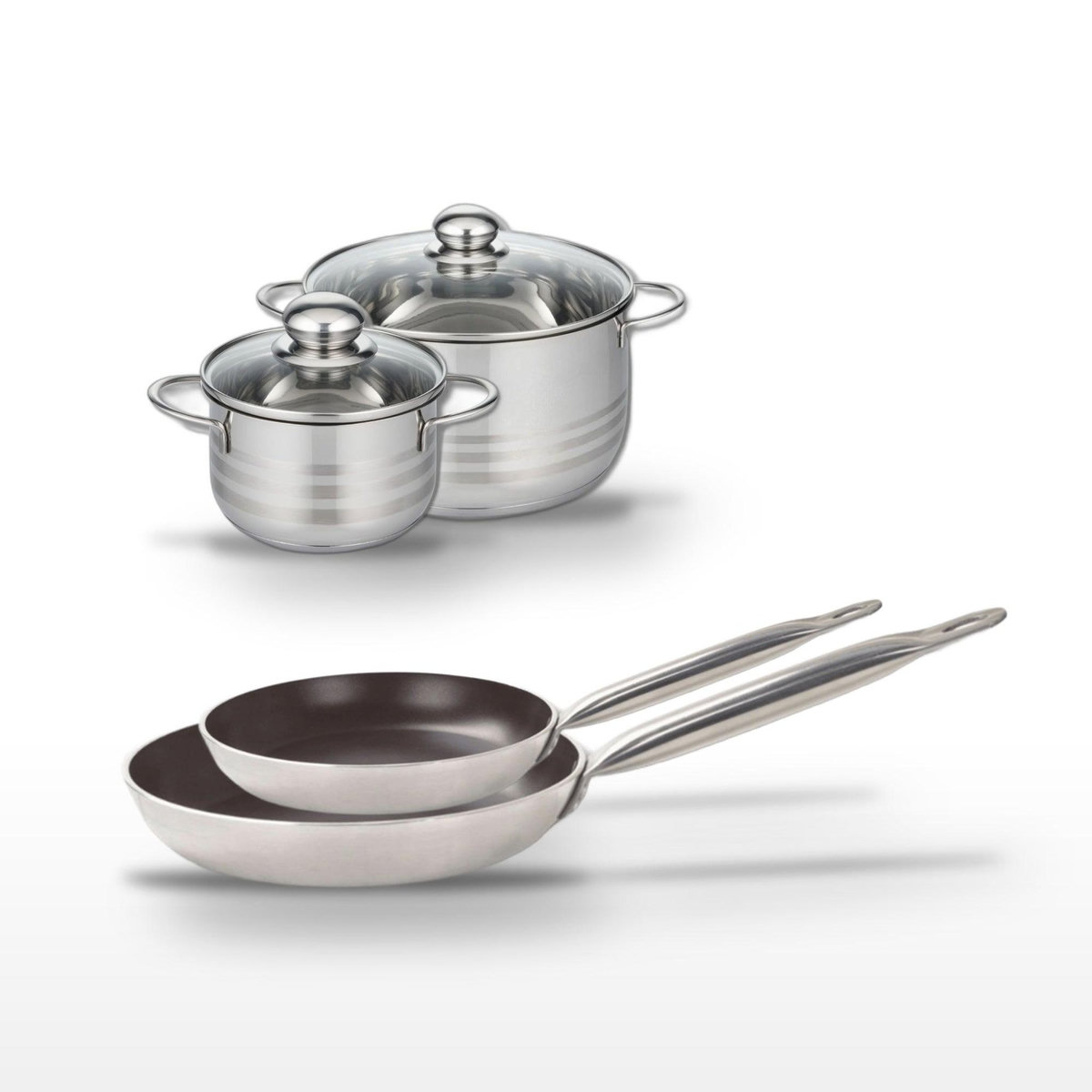 ELO Lot Poêles 24/28 cm & Faitouts 16/24 cm Elo Bistro Line