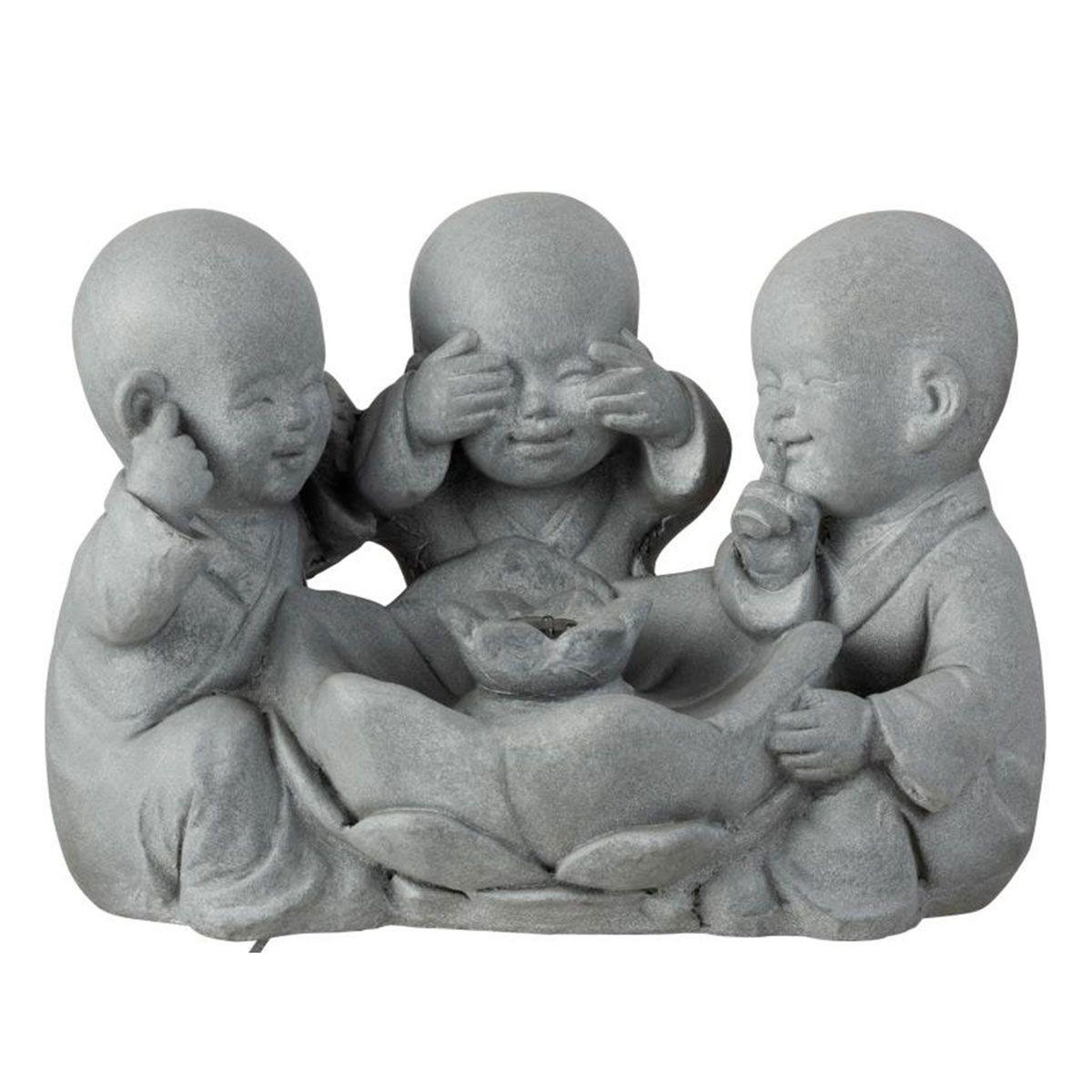 Voir la diapositive 1 : J-LINE Statuette déco  fontaine  42cm gris