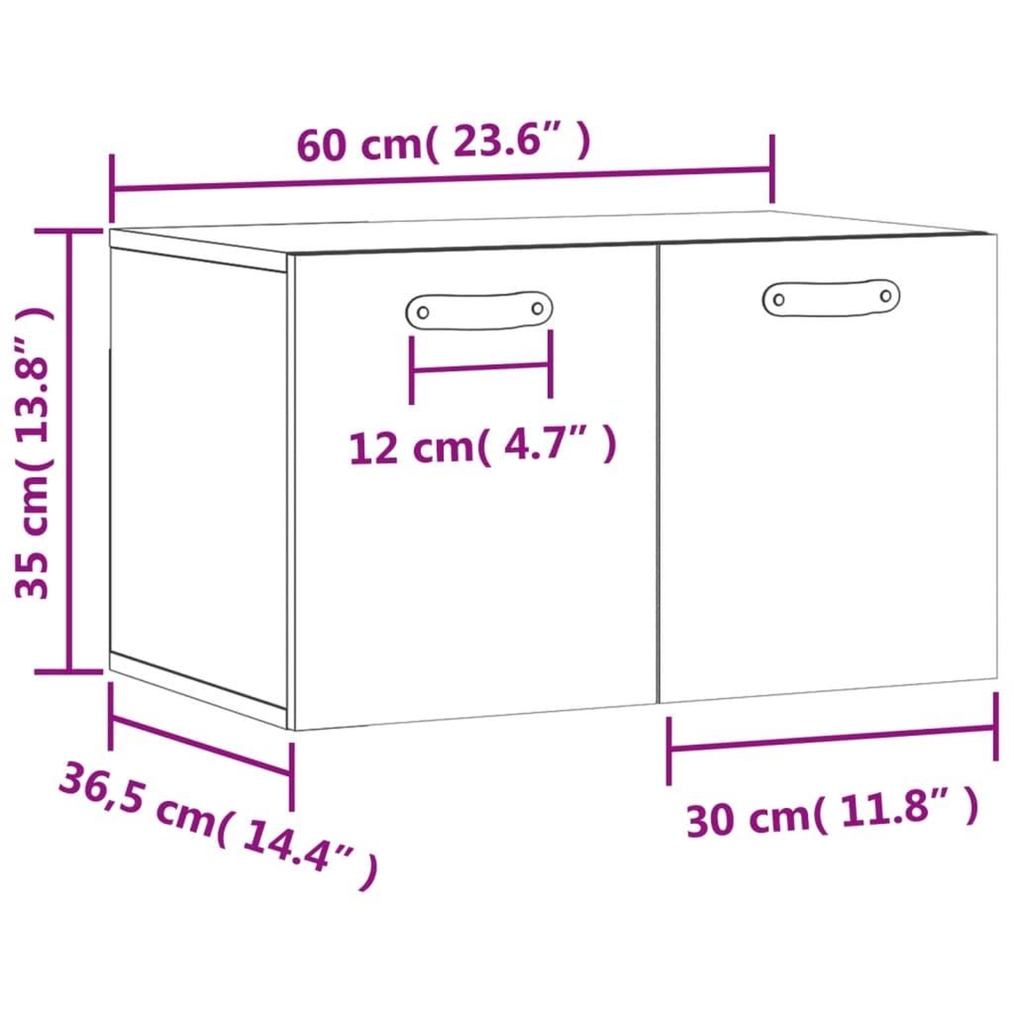 Voir la diapositive 6 : VIDAXL Armoire murale Sonoma gris 60x36,5x35 cm Bois d'ingenierie