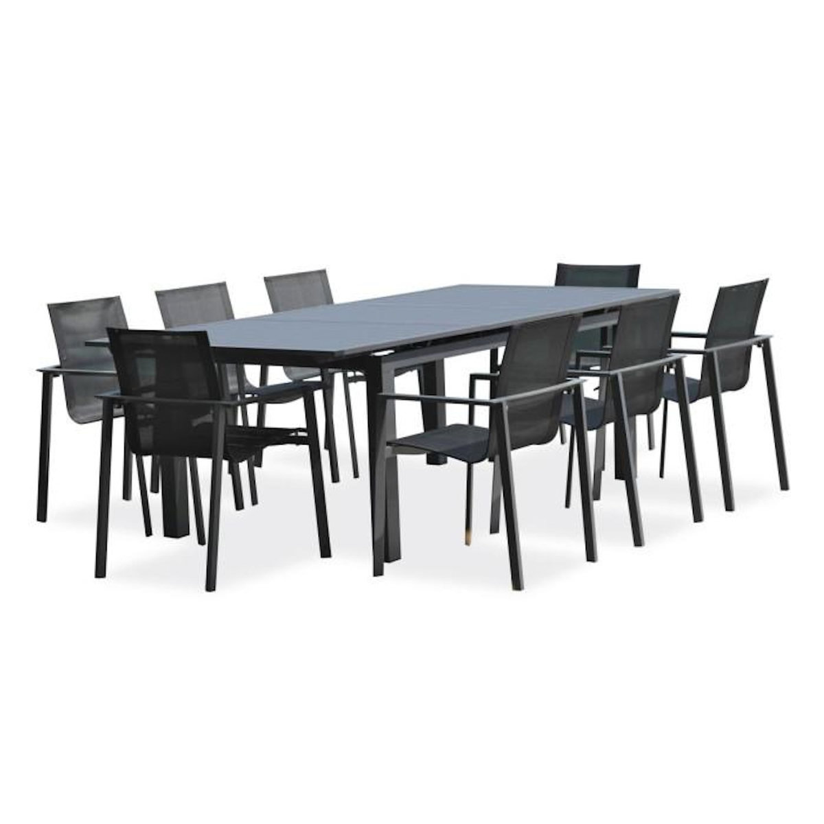 Paris Prix Ensemble Table de Jardin Extensible & 8 Fauteuils  Miami  180-240cm Gris Anthracite