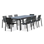 Paris Prix Ensemble Table de Jardin Extensible & 8 Fauteuils  Miami  180-240cm Gris Anthracite