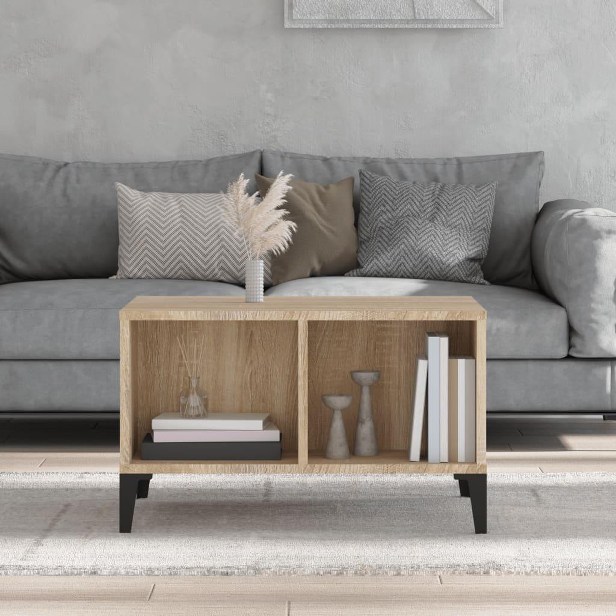 Voir la diapositive 3 : VIDAXL Table basse Chene sonoma 60x50x36,5 cm Bois d'ingenierie