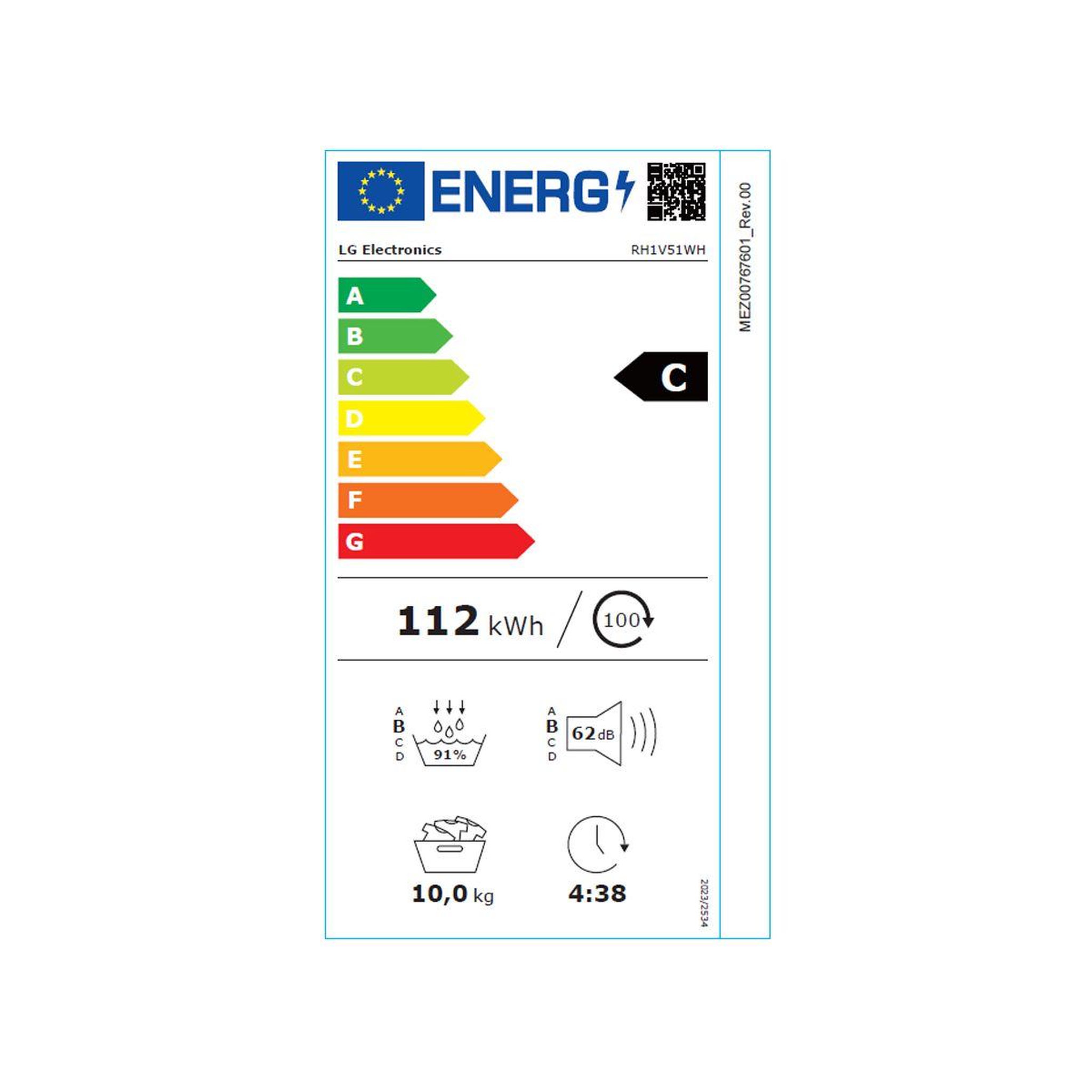Voir la diapositive 6 : LG Sèche linge pompe à chaleur RH1V51WH