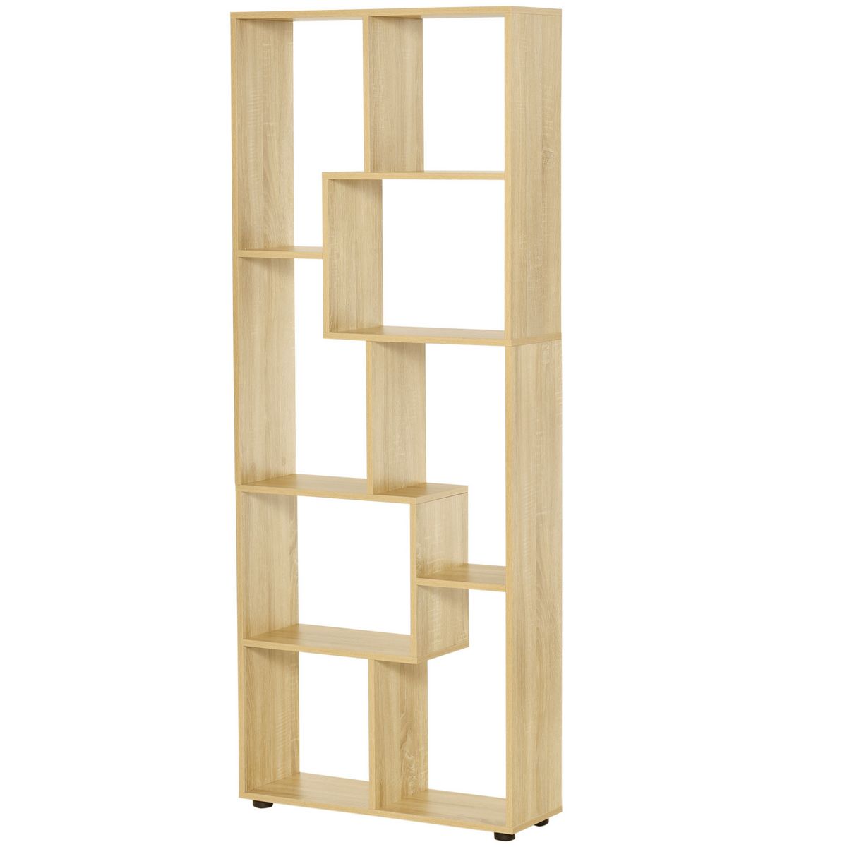 HOMCOM Bibliothèque étagère meuble de rangement dim. 70L x 24l x 178H cm en zigazag et 8 espaces en panneau de particules naturel