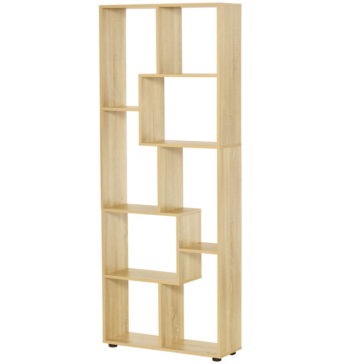HOMCOM Bibliothèque étagère meuble de rangement dim. 70L x 24l x 178H cm en zigazag et 8 espaces en panneau de particules naturel