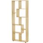 Voir la diapositive 2 : HOMCOM Bibliothèque étagère meuble de rangement dim. 70L x 24l x 178H cm en zigazag et 8 espaces en panneau de particules naturel