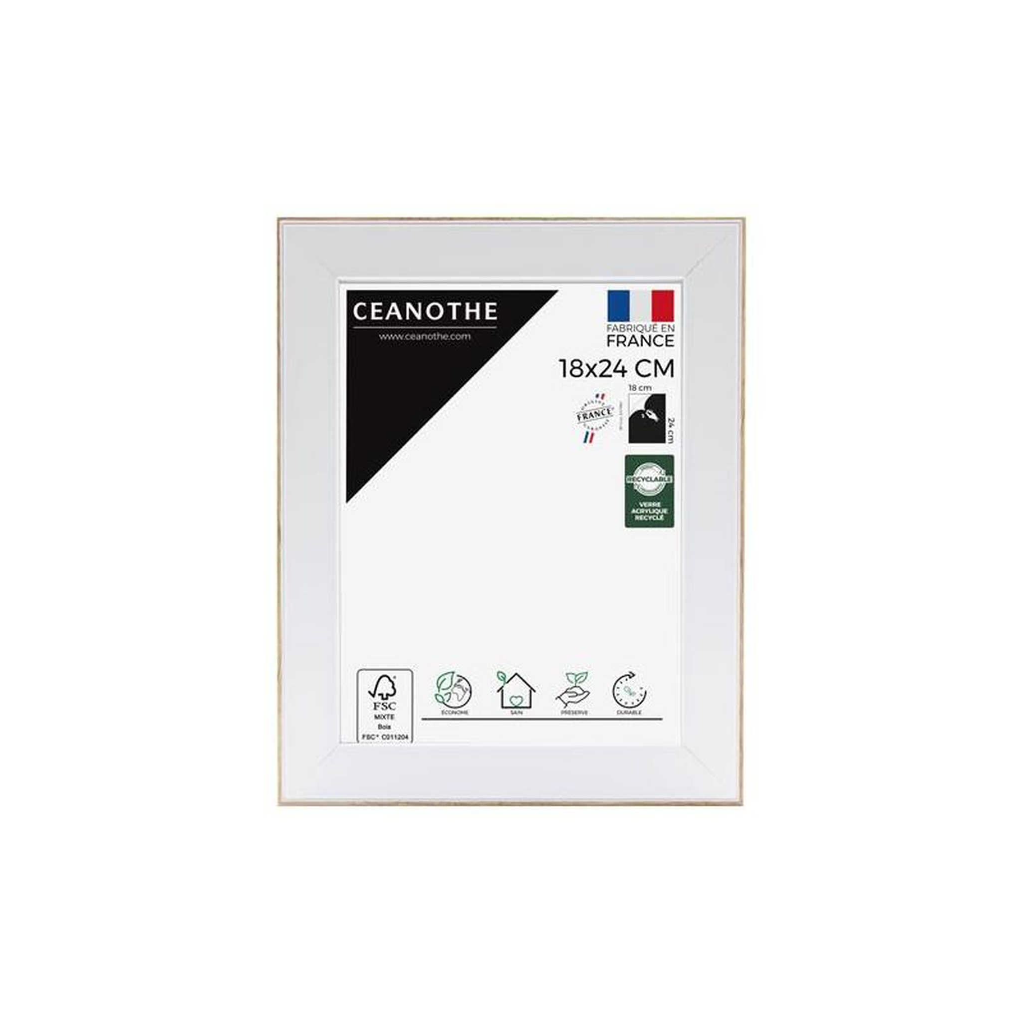 CEANOTHE Cadre photo Ceanothe Newton 18 x 24 cm Bois et Blanc