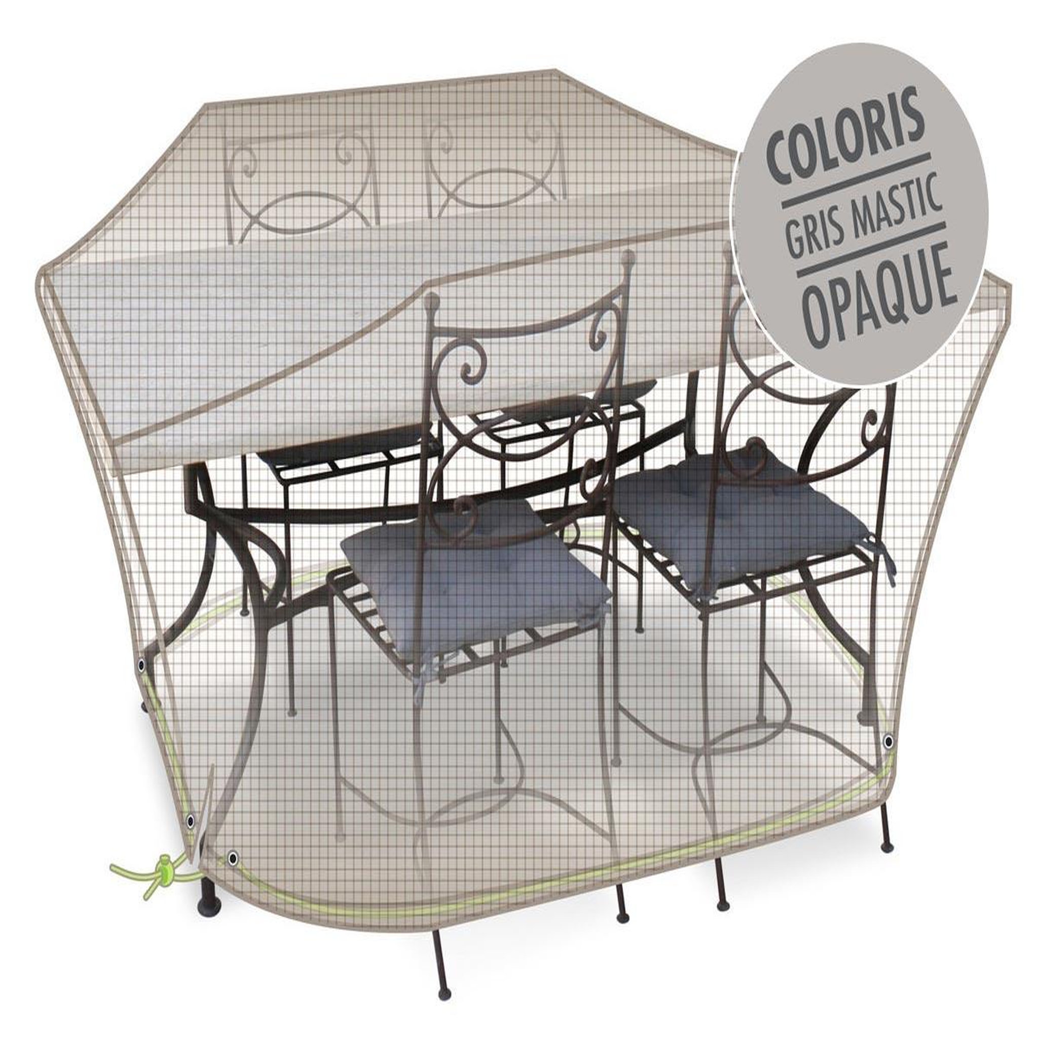 Jardiline Housse de protection cover one pour table rectangulaire + 6 chaises - 190 x 120 x 70 cm - jardiline