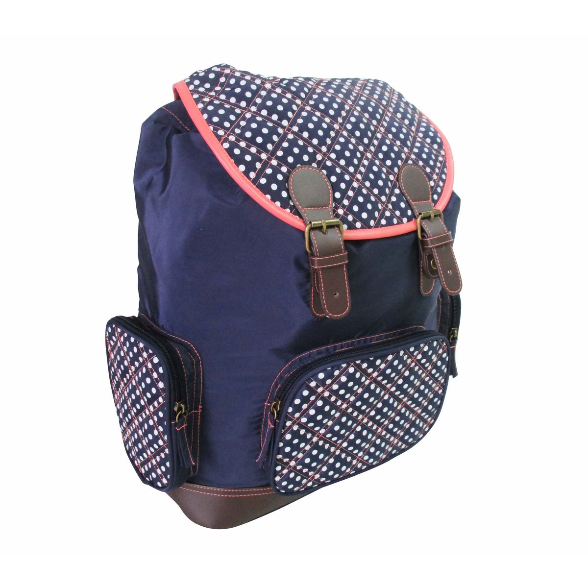 AUCHAN Sac à dos retro Young's attitude bleu à pois