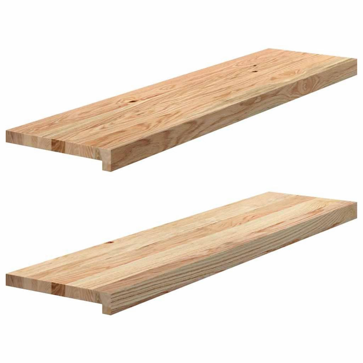VIDAXL Marches d'escalier 2 pcs non traite bois de chene massif