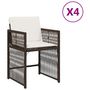 Voir la diapositive 2 : VIDAXL Chaises de jardin avec coussins lot de 4 marron resine tressee