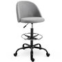 Voir la diapositive 1 : VINSETTO Vinsetto Chaise de bureau assise haute réglable 103-123H cm pivotant 360° lin gris