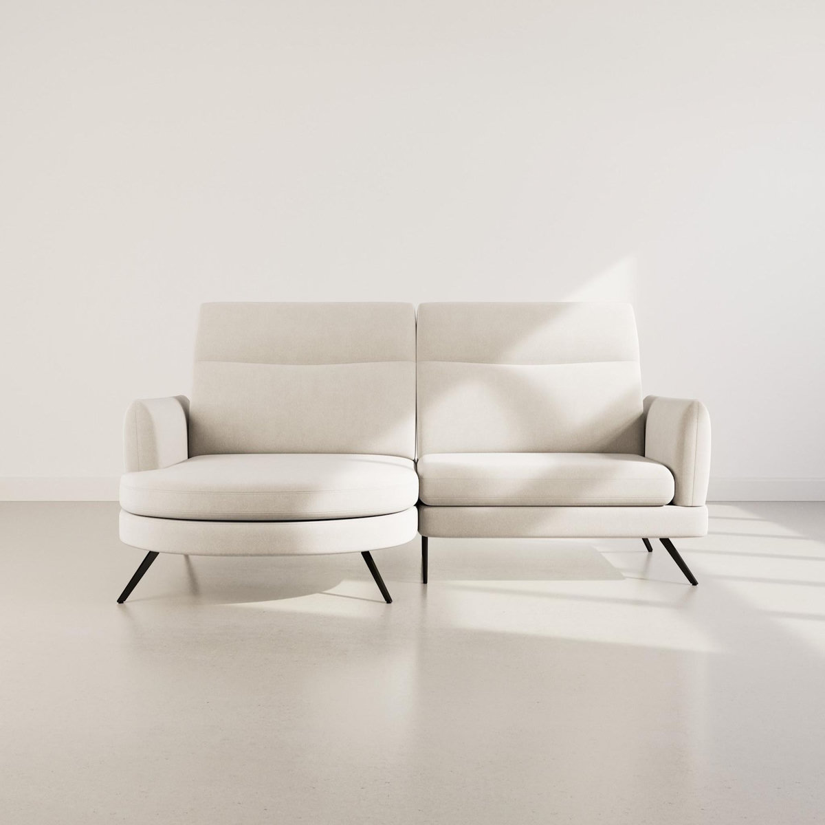 LISA DESIGN Terry - canapé d'angle gauche 4 places avec têtières réglables en tissu texturé