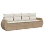 Voir la diapositive 2 : VIDAXL Salon de jardin avec coussins 4 pcs beige resine tressee