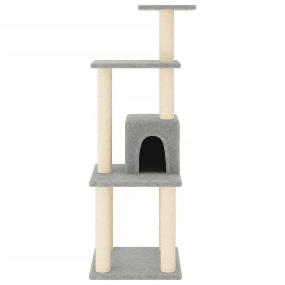 VIDAXL Arbre a chat avec griffoirs en sisal Gris clair 105 cm