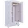 Voir la diapositive 4 : Armoire rustique en pin massif 2 portes  2 tiroirs L104cm BASTIAN