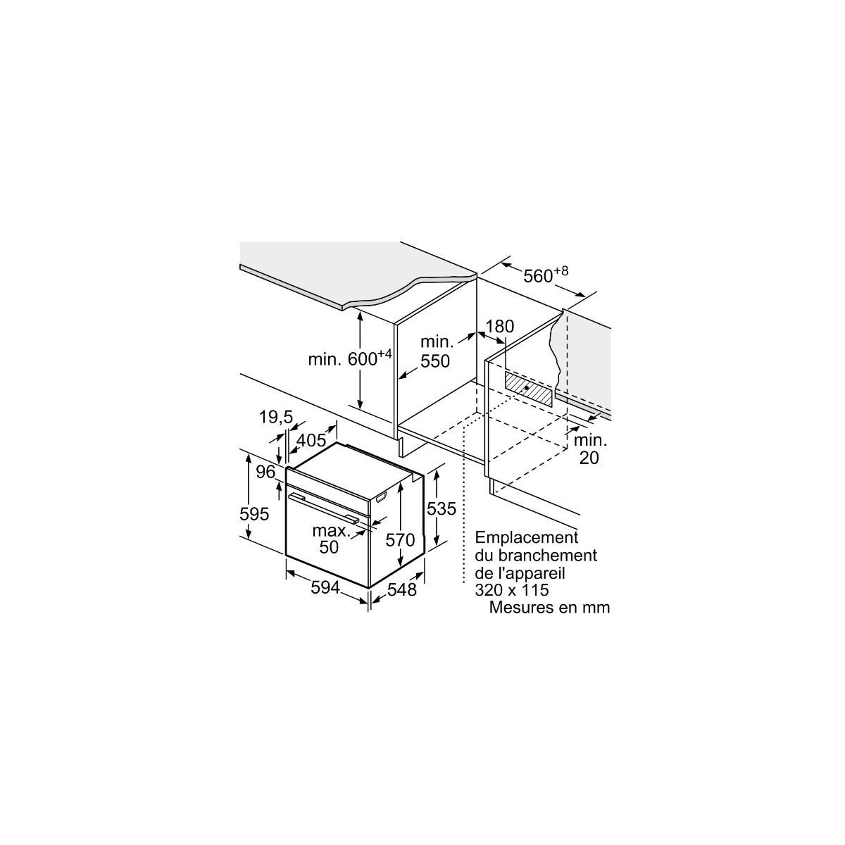 Siemens Four intégrable  multifonction 71l 60cm noir - HB574ABR3F