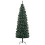 Voir la diapositive 1 : HOMCOM Sapin de Noël artificiel 210 cm slim avec support en acier pliable, 687 branches épines, décoration de Noël effet réaliste, vert