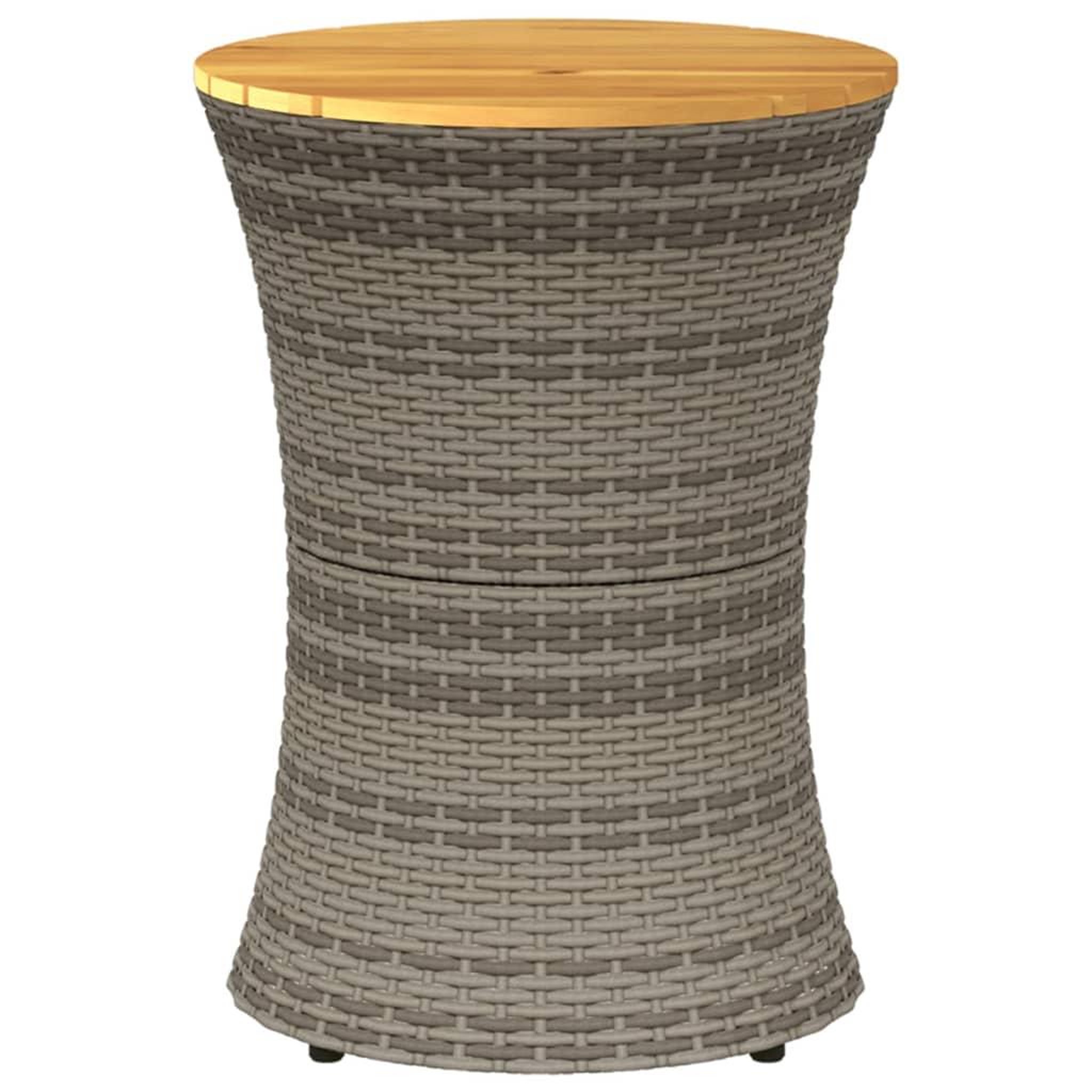 Voir la diapositive 4 : VIDAXL Table d'appoint de jardin forme tambour gris rotin bois massif