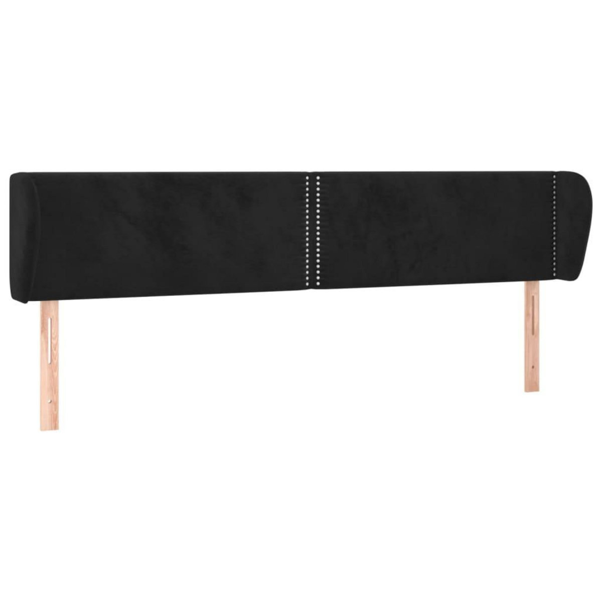 VIDAXL Tete de lit avec oreilles Noir 163x23x78/88 cm Velours