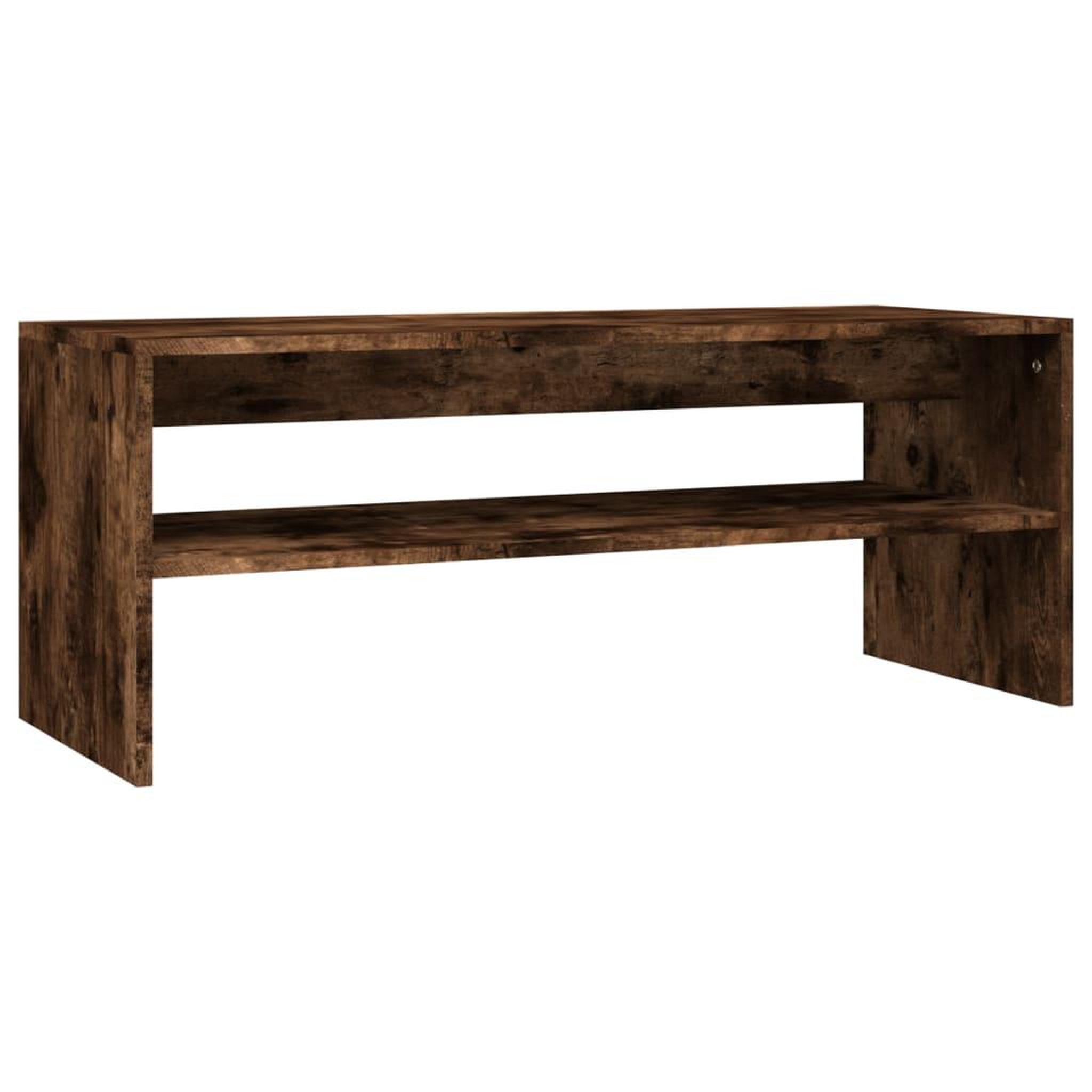 Voir la diapositive 2 : VIDAXL Table basse Chene fume 100x40x40 cm Bois d'ingenierie
