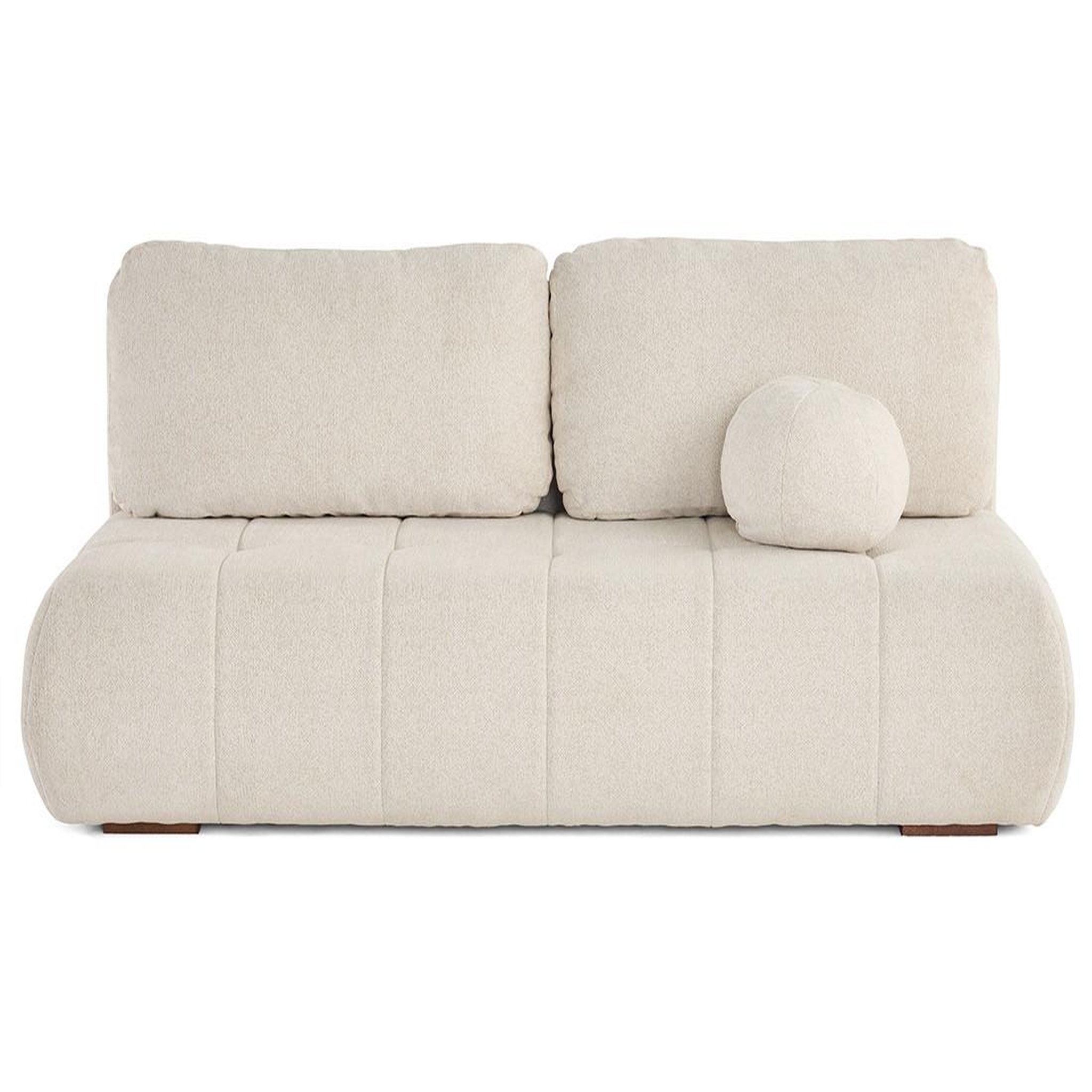 Voir la diapositive 1 : BEST MOBILIER Bowie - canapé 3 places convertible coffre + coussin rond inclus en tissu texturé