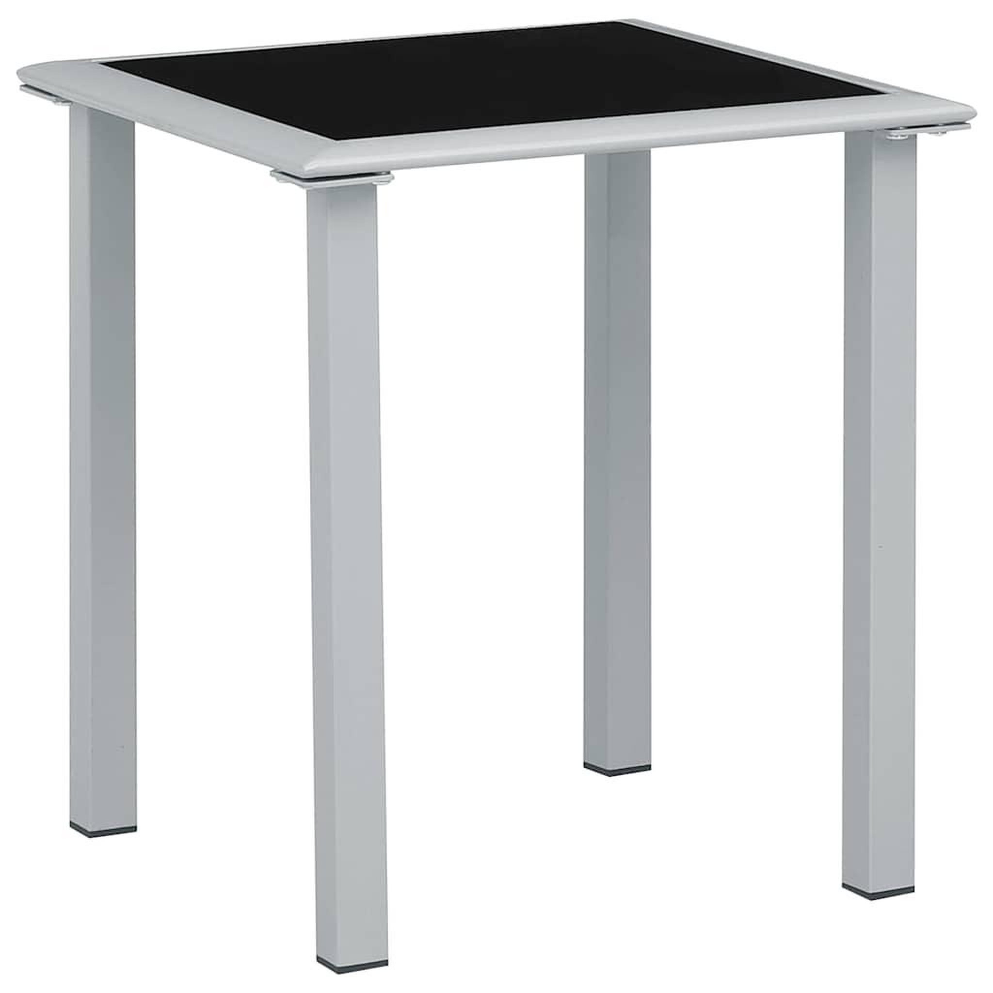 Voir la diapositive 1 : VIDAXL Table de jardin noir et argente 41x41x45 cm acier et verre