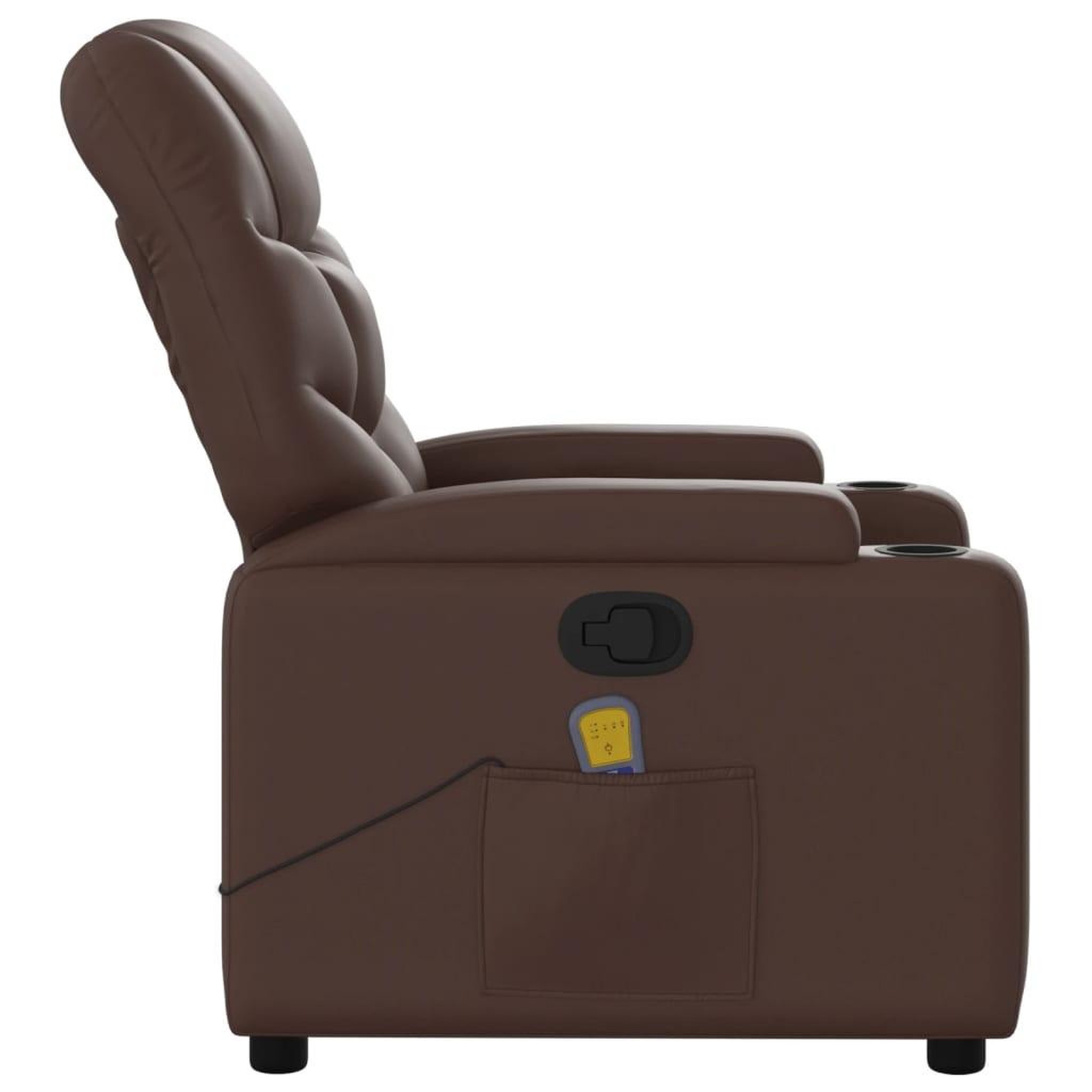 Voir la diapositive 5 : VIDAXL Fauteuil de massage inclinable Marron Similicuir