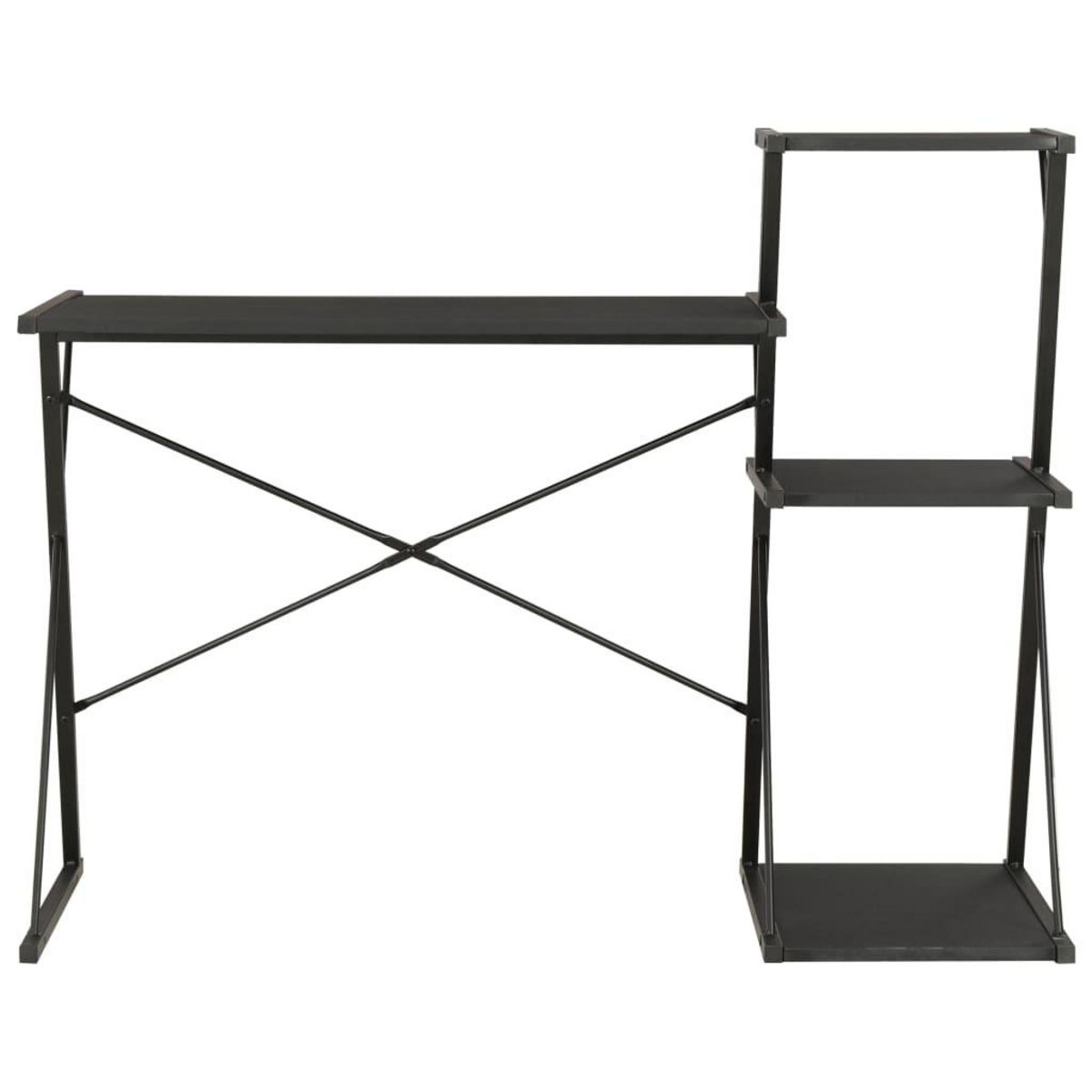 VIDAXL Bureau avec etagere Noir 116x50x93 cm